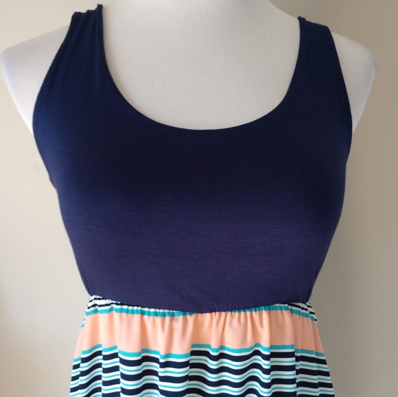 Navy & Striped Dress - Picture 3 of 8